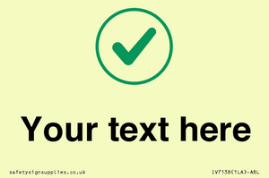 Custom plain background, green tick in circle sign